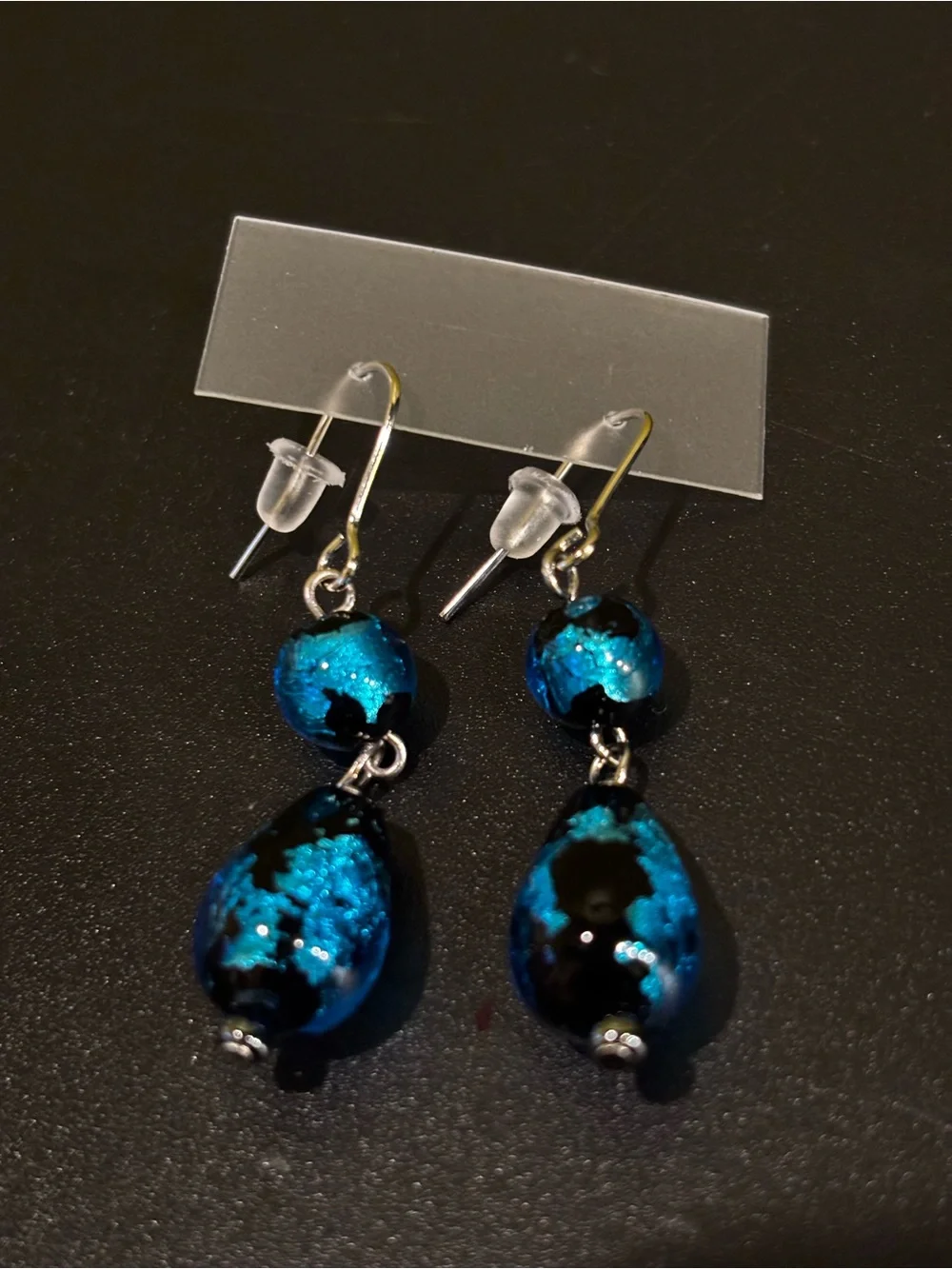 Blue Glass Drop Earrings - Elegant Women’s Jewelry